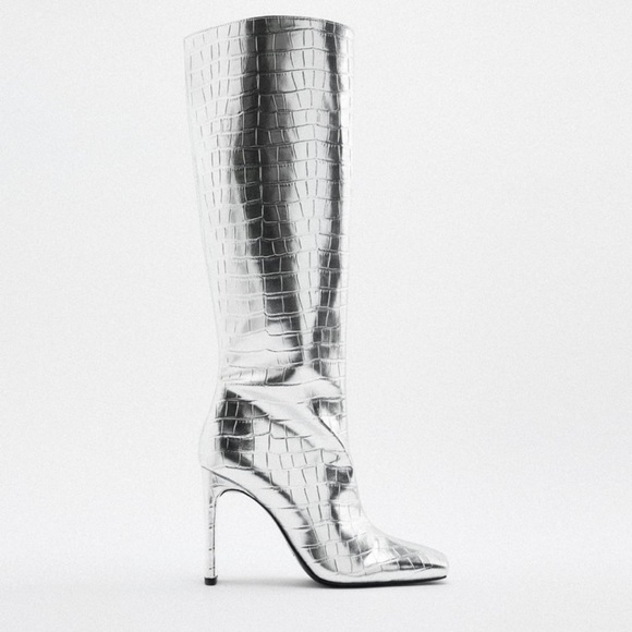 ZARA LAMINATED HEELED BOOTS - Picture 9 of 12